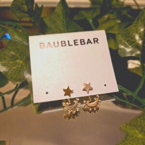 Moon And Star Gold Earings